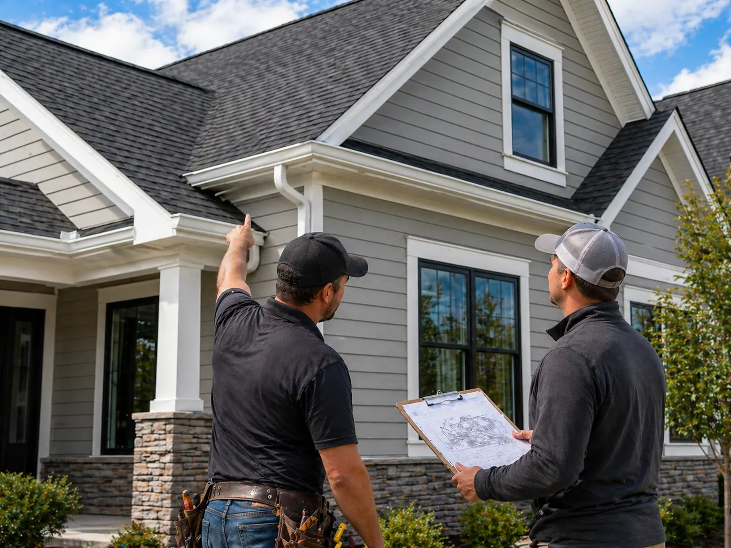 Roofing and siding coordination on a home